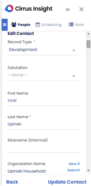 29. select ‘update contact’