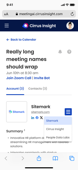 Accounts - Mobile - Menu Open