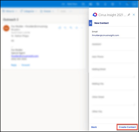 CI21 create contact final step