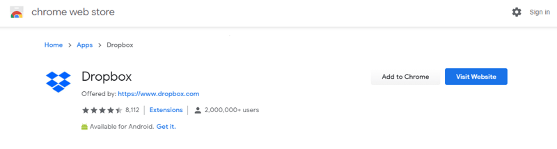 Dropbox-chrome-extension