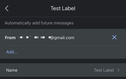 gmail test label screenshot
