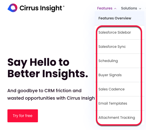 New Website Announcement - Welcome to the New Cirrus Insight - Feature Overview