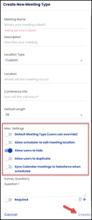 admin create new meeting type