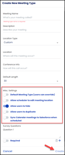 admin create new meeting type