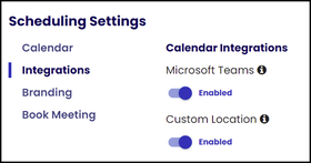 admin scheduling integrations