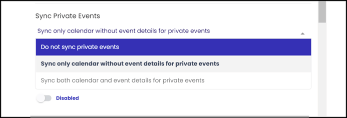 Screenshot of calendar sync.