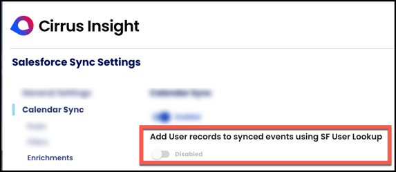 calendar sync sf user lookup
