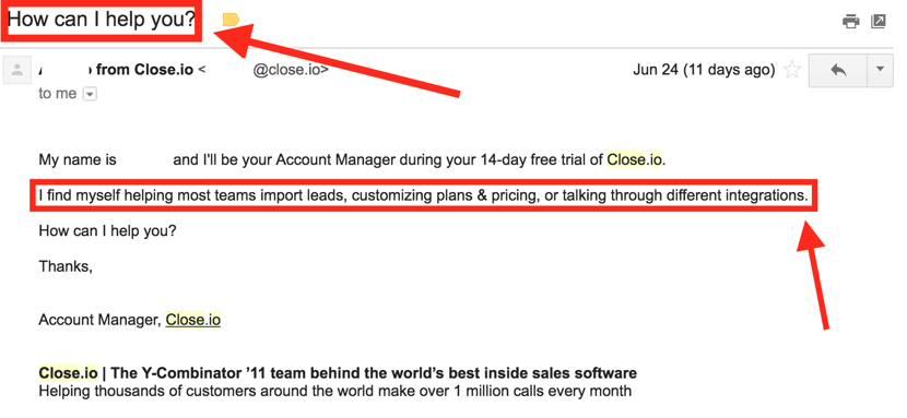 Screenshot of Gmail.