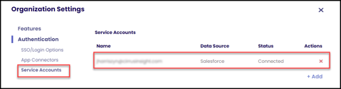 dashboard add service account