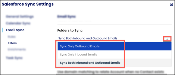 email sync folders to sync