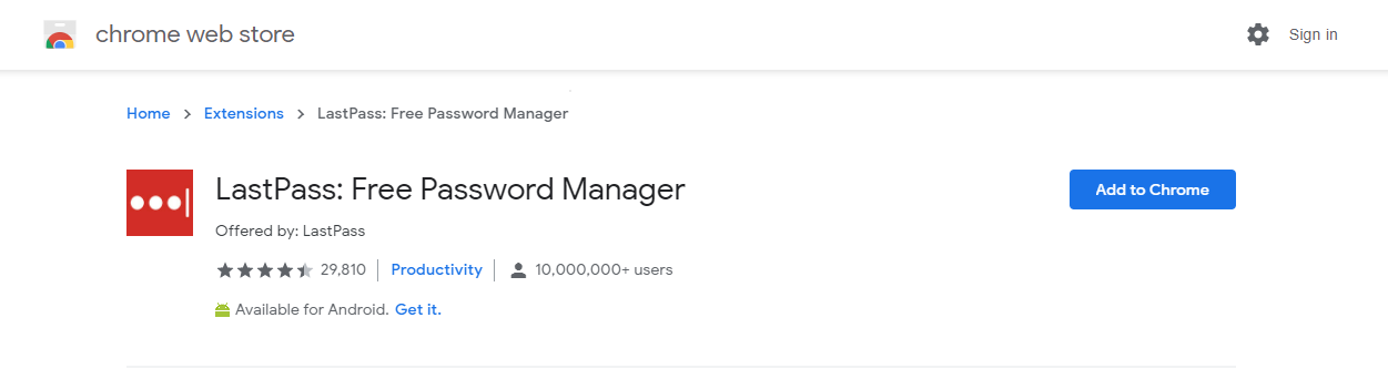 google chrome extensions lastpass