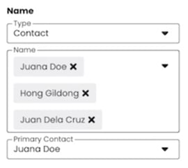 primary contact selector