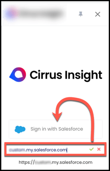 sign in with salesforce custom URL entered outlook
