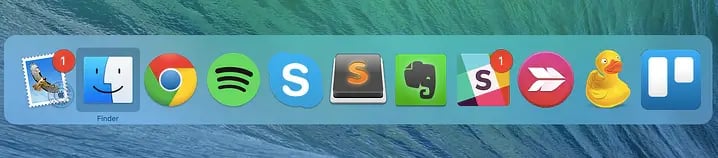 Toolbar on Mac Laptop.