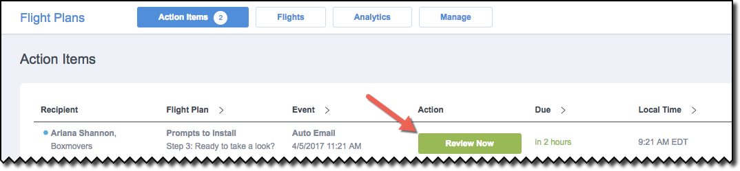 For Admins: How do I manage my Action Items in Flight Plans?