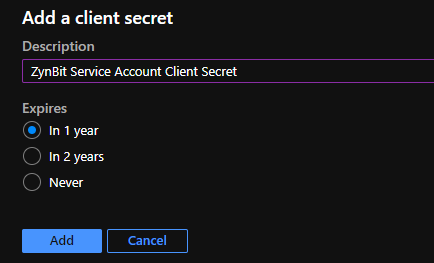 Add a client secret